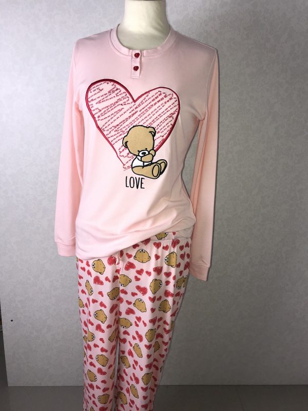Imagen pijama mujer corazón osito