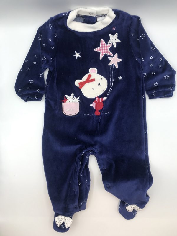 Imagen pijama bebé niña osita y estrellas
