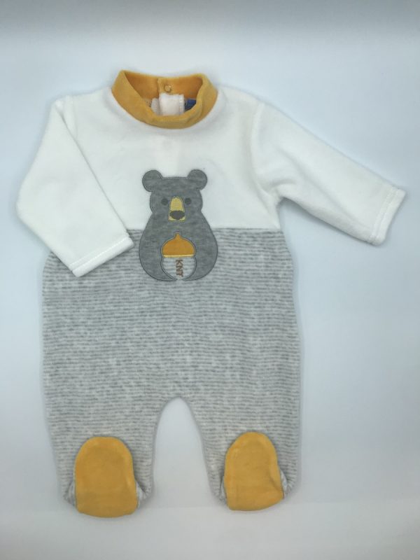 Imagen pijama bebé osito gris