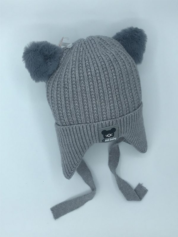 Imagen gorro infantil orejitas gris