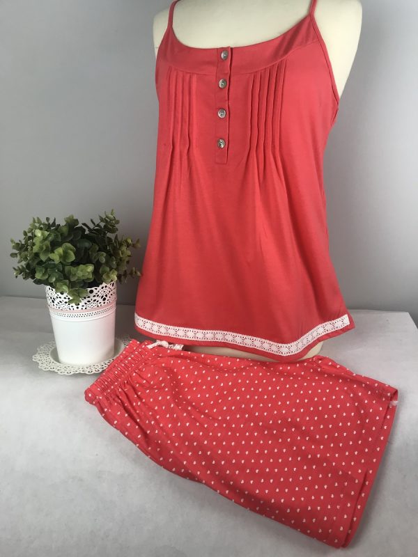 Imagen pijama tirantes y corazones mujer