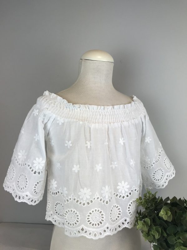 Imagen blusa algodon bordado niña