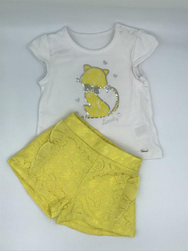 Imagen short y camiseta gato encaje