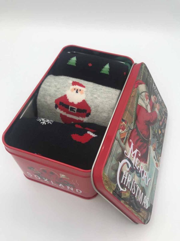 Imagen Caja metal 3 calcetines Navidad